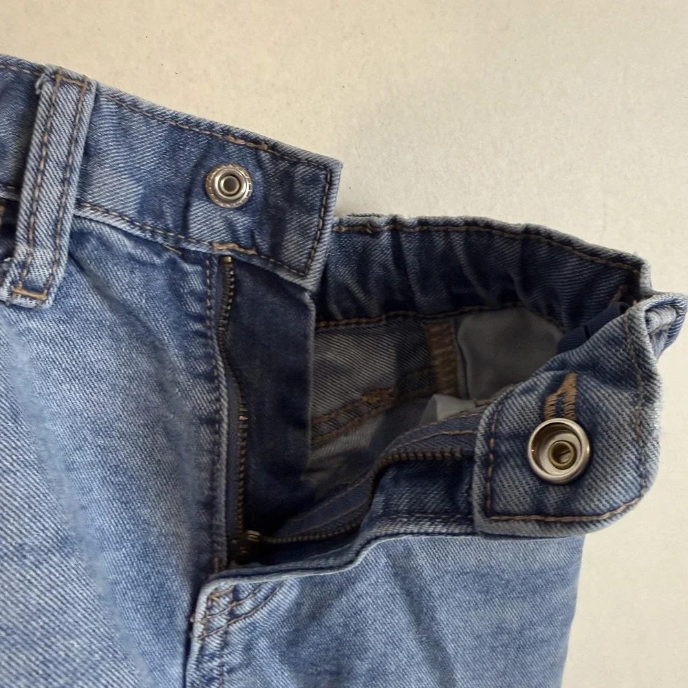 Old Navy Jeans Girls 8 Blue High Rise Slouchy Straight Light Wash Denim Relaxed
